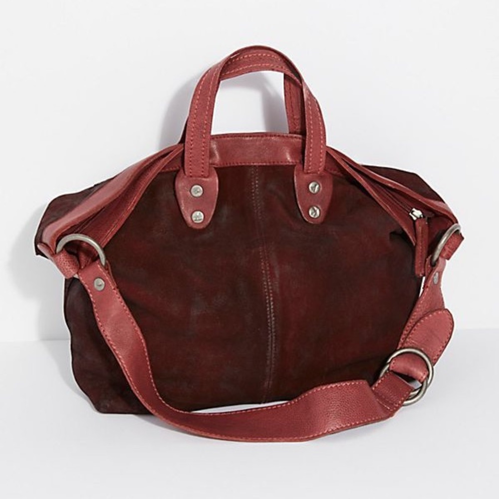 Free People Vintage Distress Tote Red